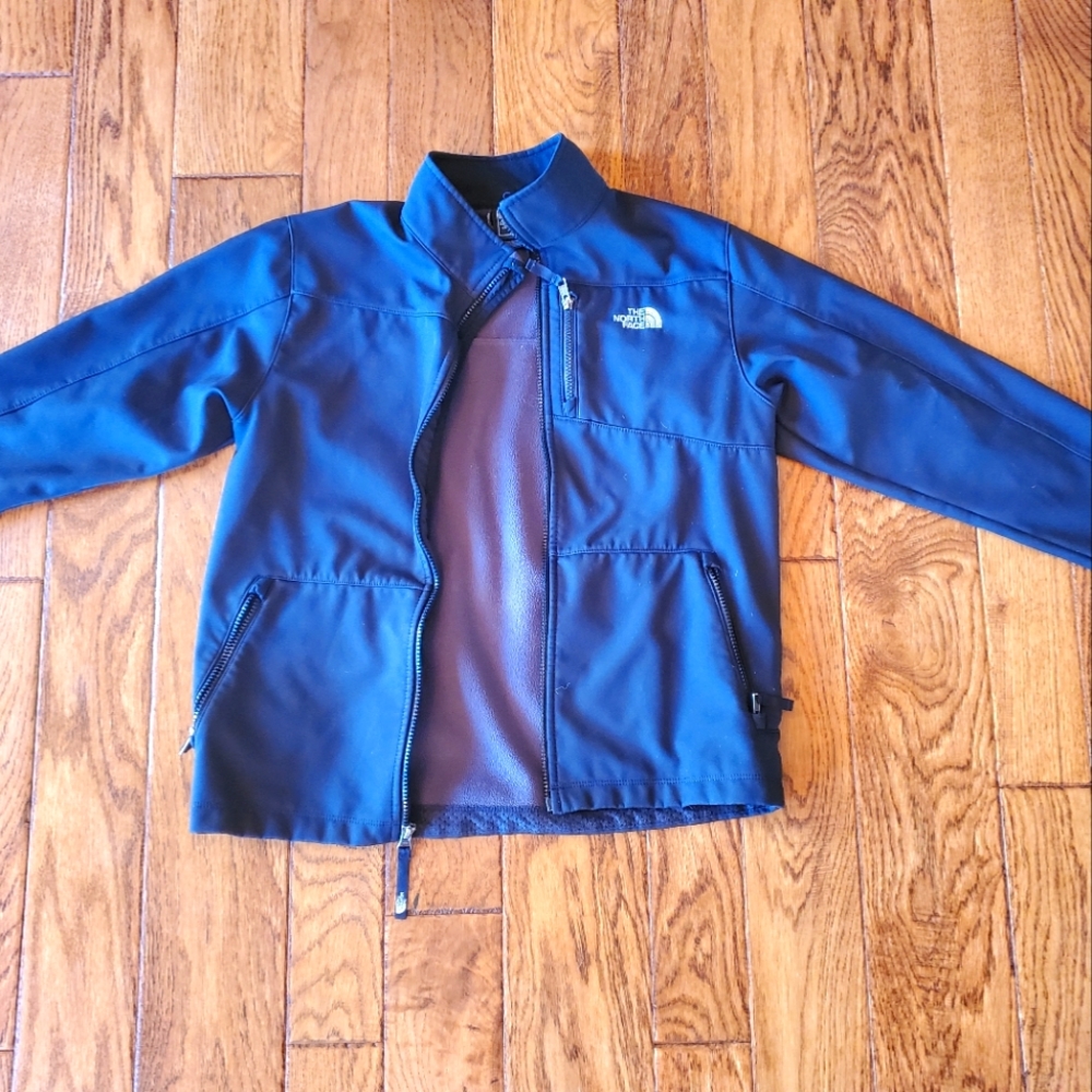 Boys Black TNF Apex north face jacket size Large 14/16
